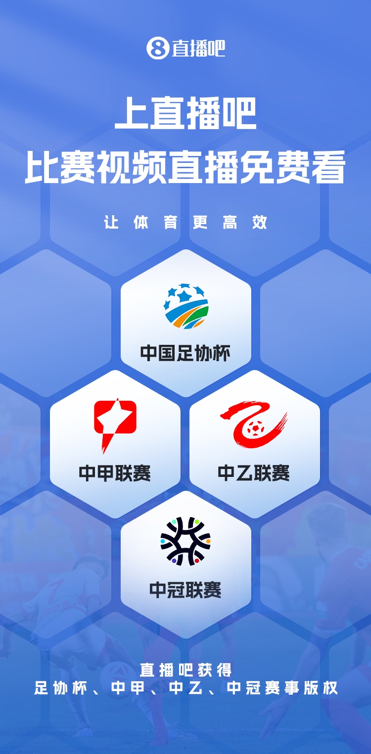 官宣！直播吧獲足協(xié)杯、中甲、中乙、中冠賽事版權，免費視頻直播