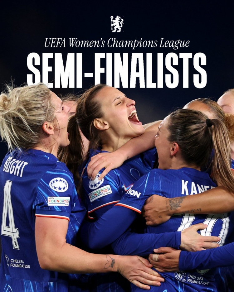 女足歐冠：切爾西3-0曼城&總比分3-2逆轉晉級四強，將對陣巴薩