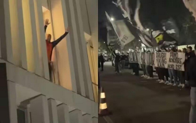 都體：尤文球迷來(lái)到酒店外支持新主帥，圖多爾向球迷們揮手致意